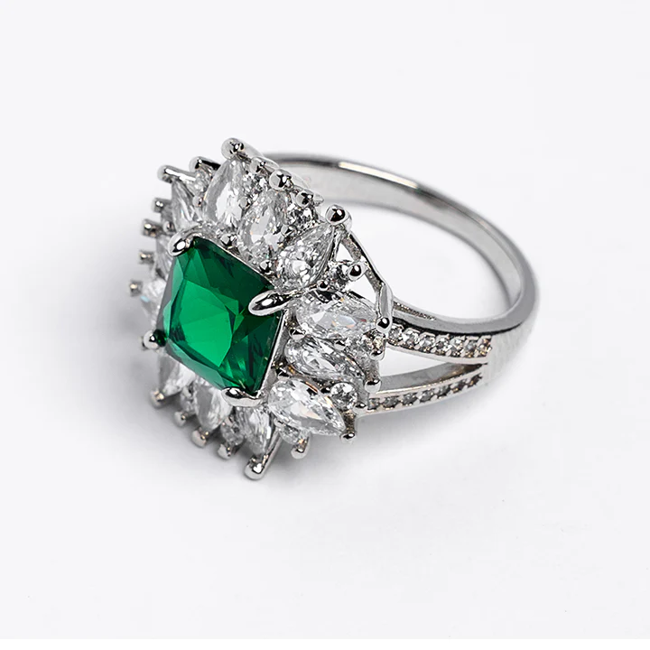Emerald Green CZ Ring-0101