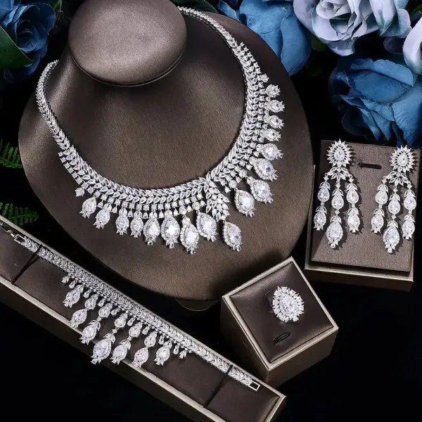 LUXURY WHITE ZIRCONS BRIDE SET