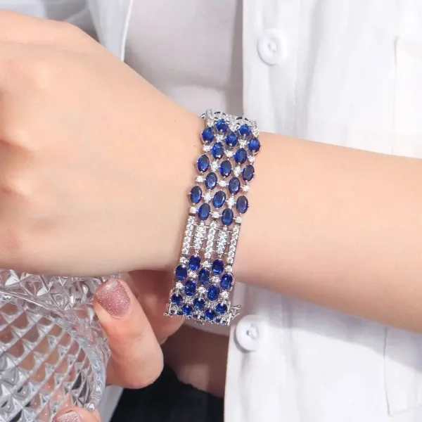 ROYAL BLUE CZ BRECLETE