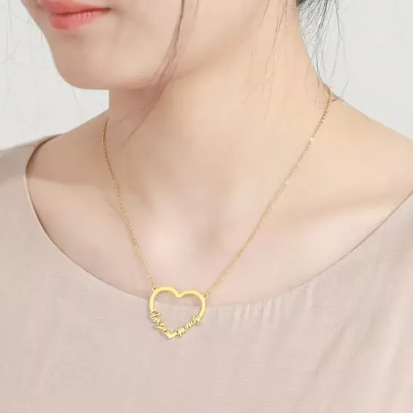 couple heart shape necklace