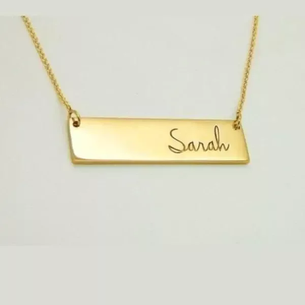 horizontal Name plate Necklace