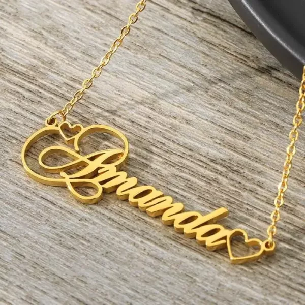 name heart necklace