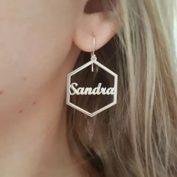 octagon shape design name earrings