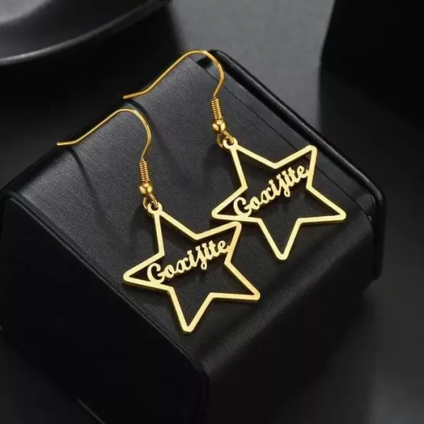 star design name earrings